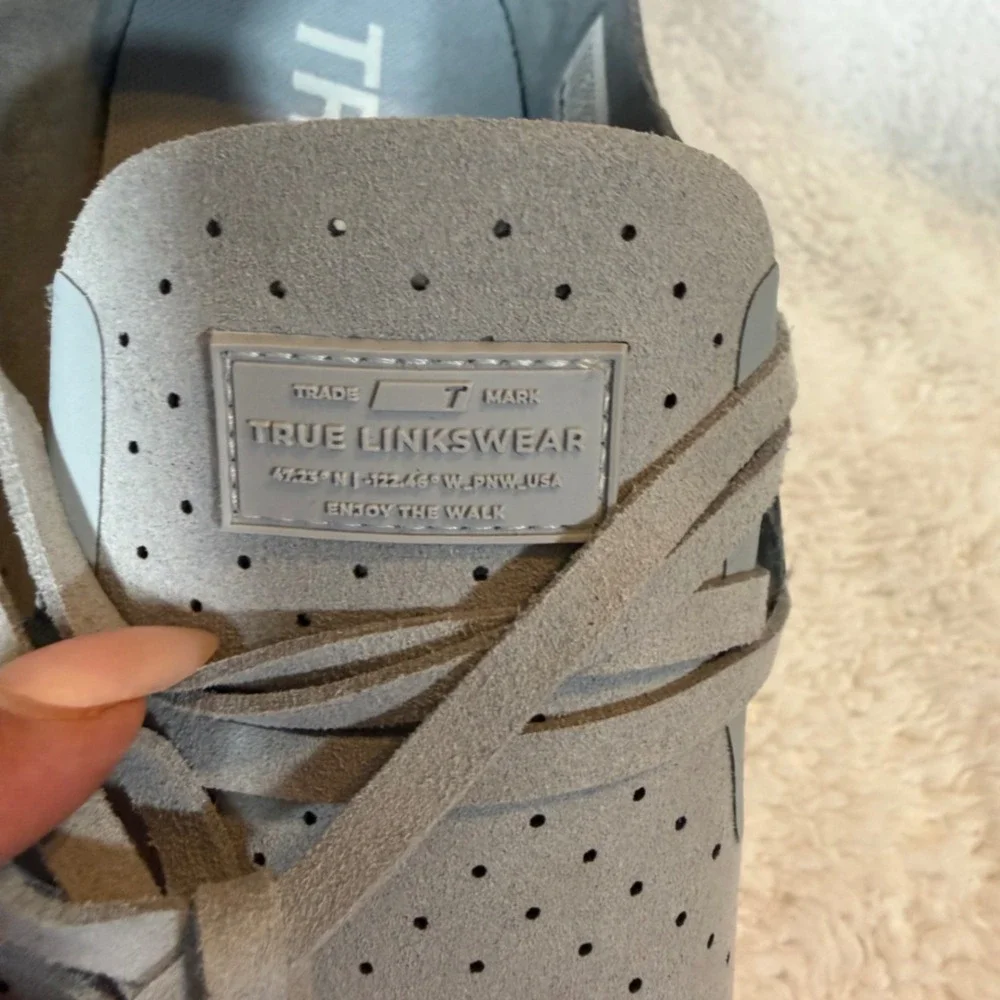 True Linkswear Lux Knit Grey Golf Shoes Mens Low‎ Top Sneakers Perforated Size 9